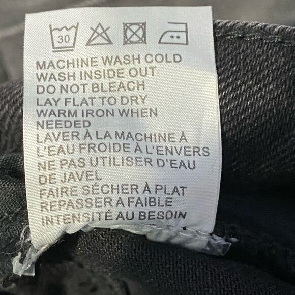 Sandrine Rose Free People Super Flare Jeans Distressed High Rise Black Size 25 - Picture 7 of 7